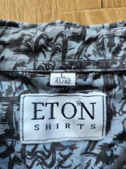 Hemd Mond Eton Shirts L 41/42 blau schwarz