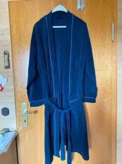 Herren Bademantel Schiesser blau Größe M/50
