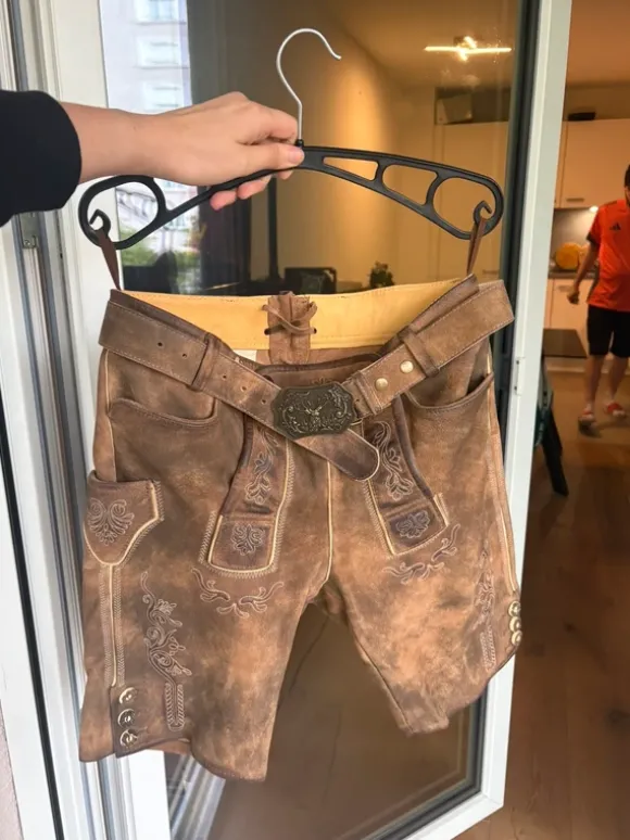 Herren Lederhose Gr. 46 Echtleder ungetragen Trachtenhose