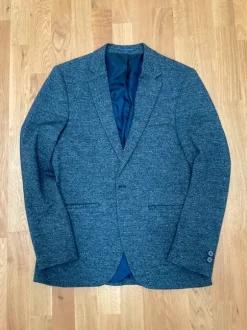 Herrensakko / Blazer - gemustert - blau / weiß - Slim Fit -