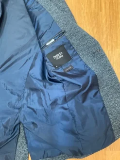 Herrensakko / Blazer - gemustert - blau / weiß - Slim Fit -