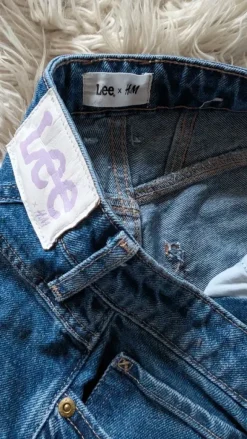 high Waist Lee Barrel Jeans 38 dunkelblaue Waschung Ballonjeans 80er Nena