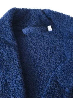 H.I.S. Bademantel dunkelblau weich flauschig Länge 120 cm