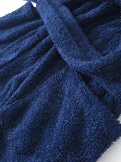 H.I.S. Bademantel dunkelblau weich flauschig Länge 120 cm