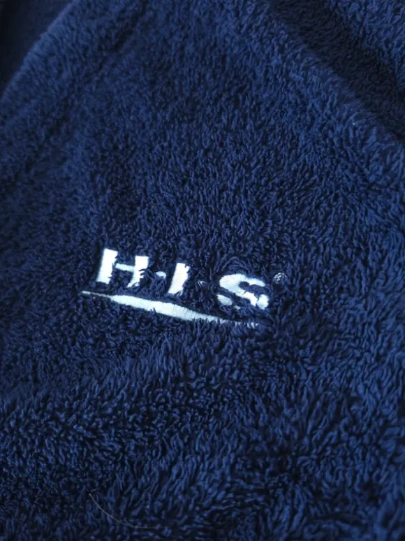 H.I.S. Bademantel dunkelblau weich flauschig Länge 120 cm