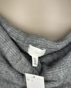 H&M - Pullover schulterfrei grau neu mit Etikett gr.L