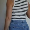 H&M basic Shirt gestreift Crop top Oberteil