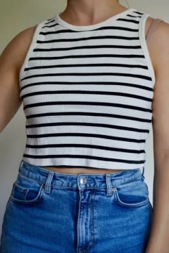 H&M basic Shirt gestreift Crop top Oberteil