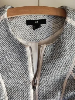 H&M Blazerjacke Grau-weiß