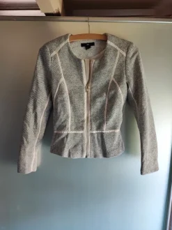 H&M Blazerjacke Grau-weiß