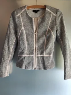 H&M Blazerjacke Grau-weiß