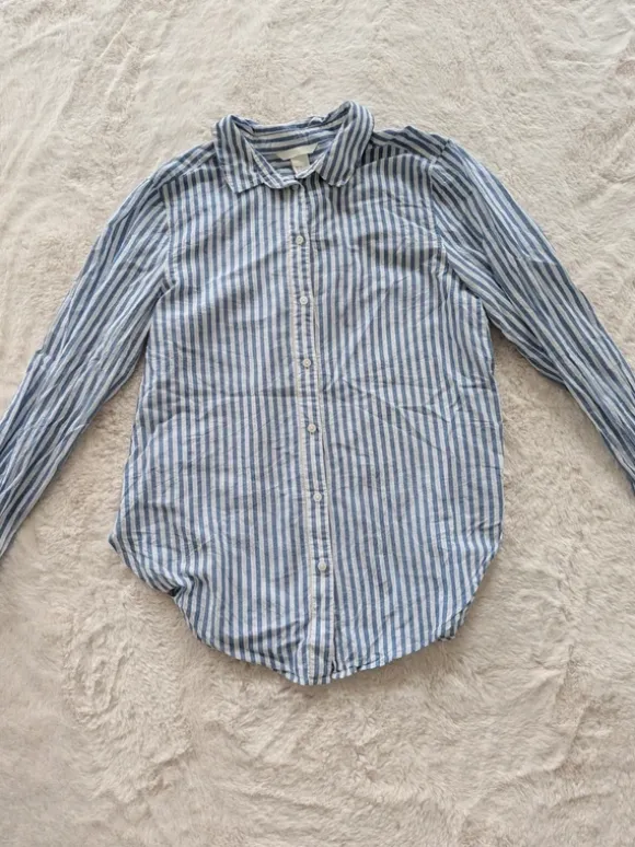 H&M Bluse blau-weiß gestreift Größe 36
