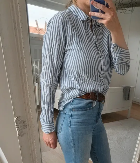 H&M Bluse blau-weiß gestreift Größe 36
