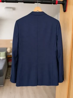 H&M Dunkelblauer Anzug Set Sakko + Hose Gr. 48 / 33R Slim Business