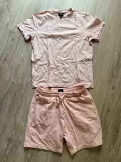H&M Herren Sweat-Short T-Shirt Set, Gr. M, rosa altrosa