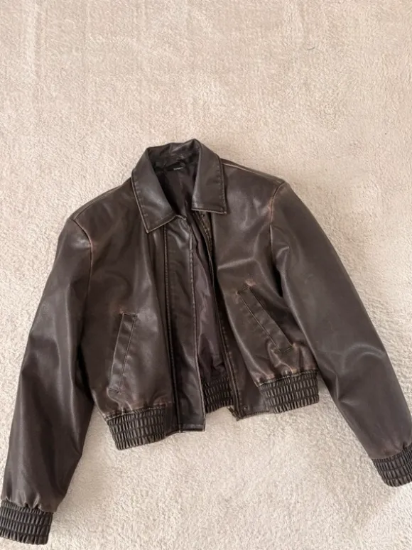 H&M Kunstleder Bomberjacke