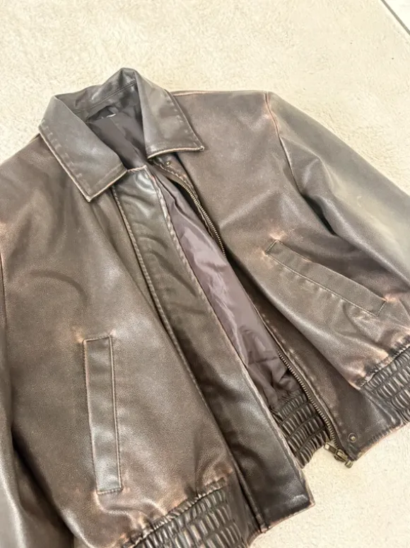 H&M Kunstleder Bomberjacke