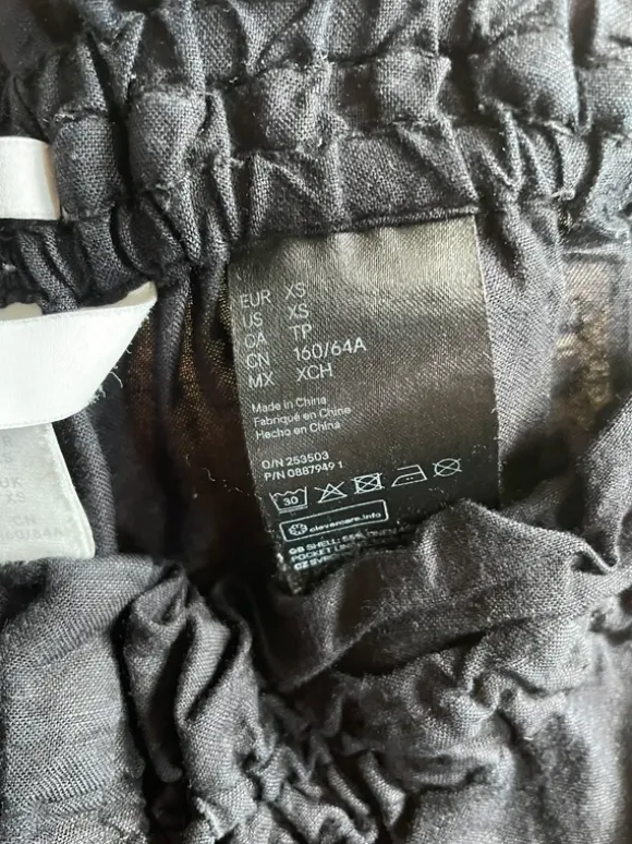 H&M Leinen Stoffhose schwarz XS, Linen trousers black