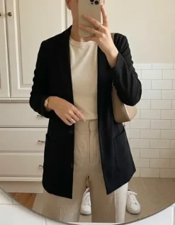 H&M Luftiger Blazer schwarz Gr. 38 – elegant, minimal, Top Zustand