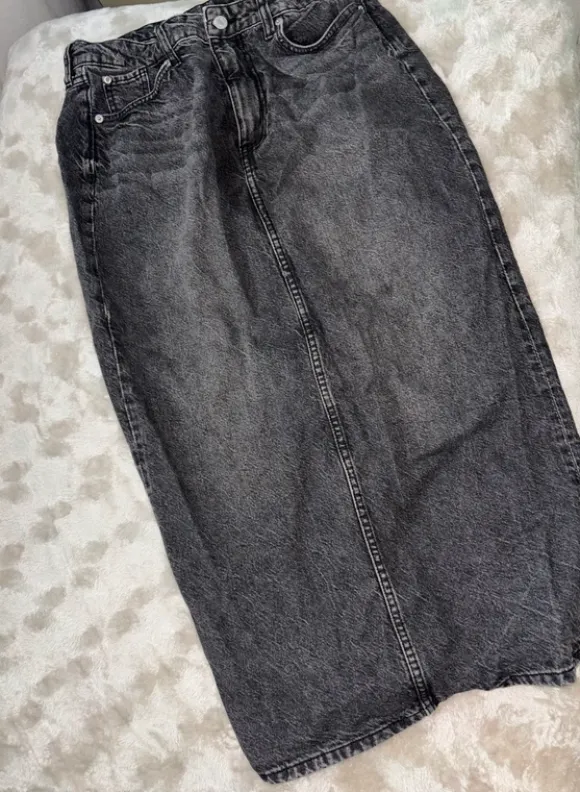 H&M Maxi Jeans Rock grau gr. M