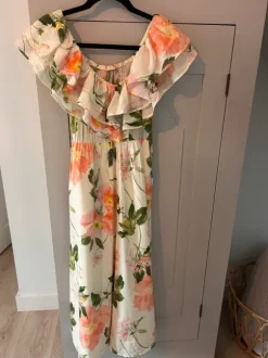 H&M off-the-shoulderjurk met volants- nieuw