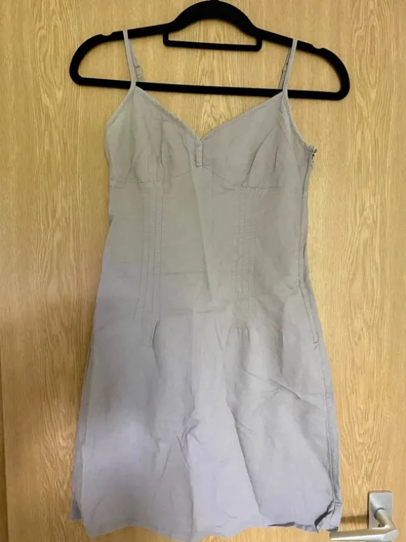 H&M Sommer Kleid aus Baumwolle in beige khaki - Größe XS