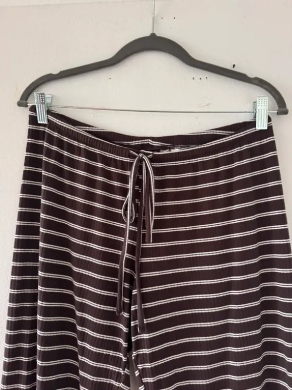 H&M Stoffhose Braun weiß gestreift Größe M