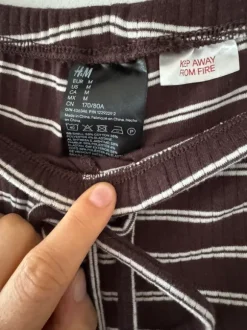 H&M Stoffhose Braun weiß gestreift Größe M