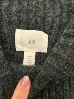 H&M Strickkleid Wollkleid L anthrazit