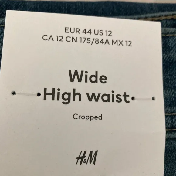 H&M wide high waist jeans cropped