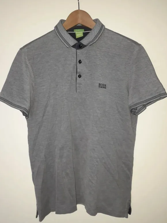 Hugo boss polo maat L grijs blauw