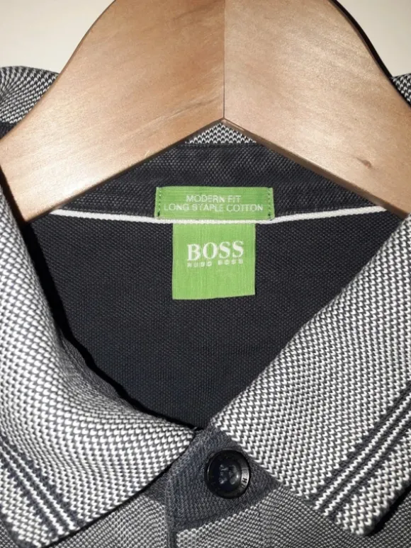 Hugo boss polo maat L grijs blauw