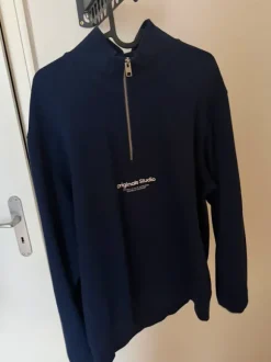 Jack & Jones Navy Half Zip Sweatshirt – Men’s Pullover