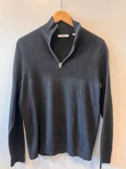 Jack & Jones Premium Pullover mit Reiverschlusskragen Größe M dunkelgrau
