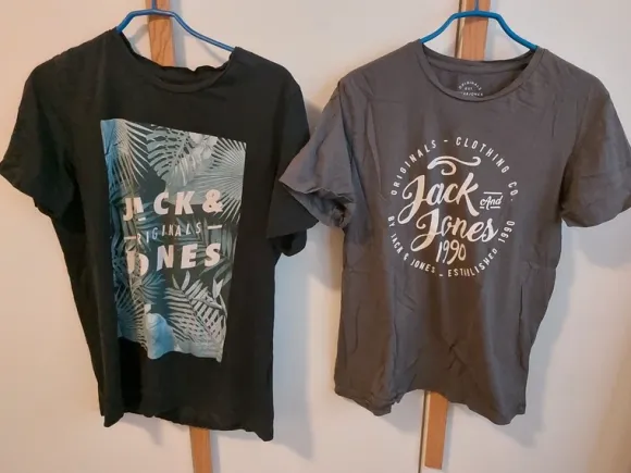 Jack & Jones T-Shirt grau/schwarz Herren L