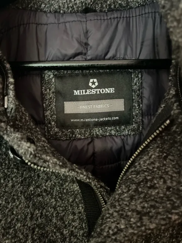 Jacke Mantel grau meliert Daunen MileStone