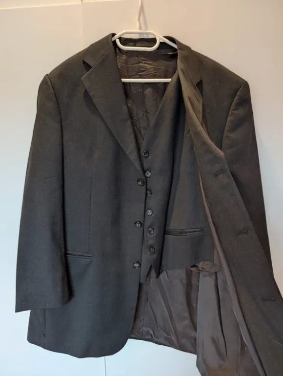 Jacket und Weste Anzug Herren Dunkelgrau Gr. 52 Marke Bäumler