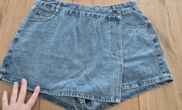 Jeans Skort Hosenrock Gr. 40 M L Damen Sommer 2026 Blogger weich