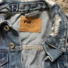 Jeansjacke destroyed Look blau Größe S coole Übergangsjacke