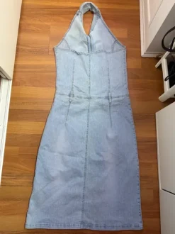 Jolina denim halter jurk lichtblauw maat 40