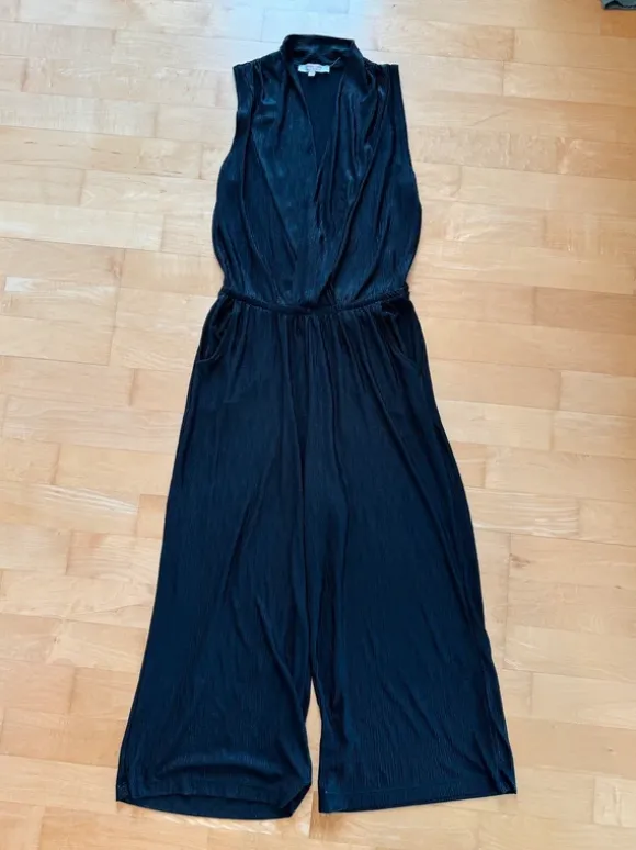 Jumpsuit, elegant, schwarz, 7/8