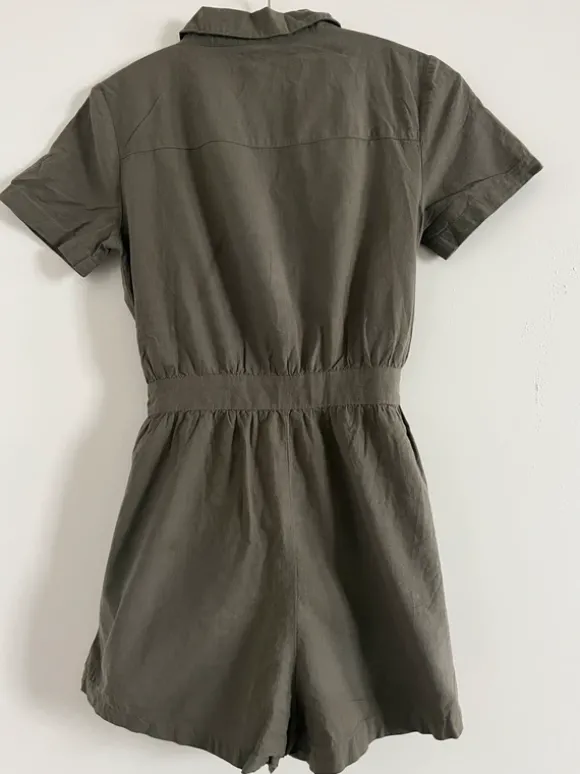 Jumpsuit Overall Khaki mit Taschen