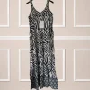 Jumpsuit Zebra Muster Blau Weiß Palazzo L