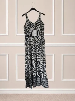 Jumpsuit Zebra Muster Blau Weiß Palazzo L