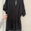 Junpsuit Bindegürtel schwarz H&M