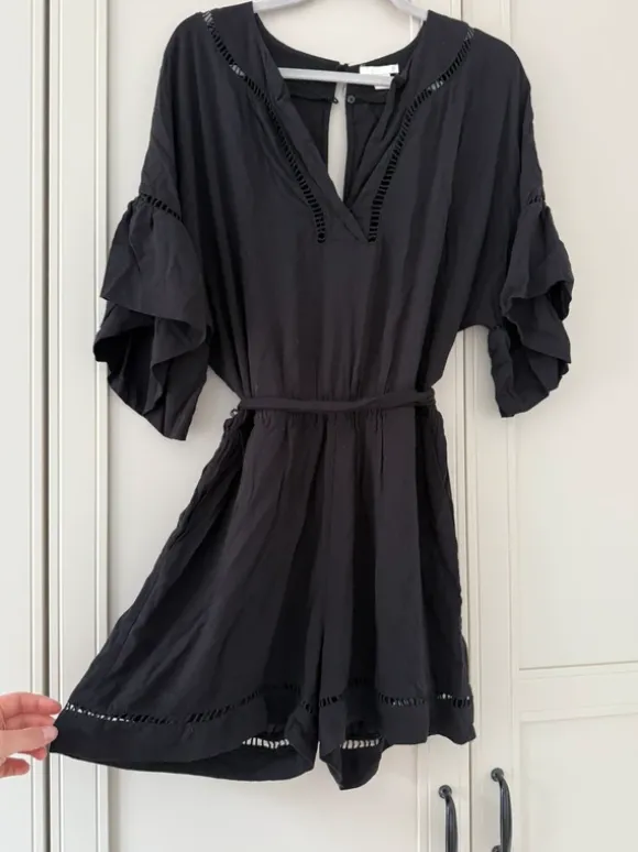 Junpsuit Bindegürtel schwarz H&M