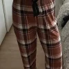 Kariertes Pyjama-Hose in Braun/Schwarz/Weiß
