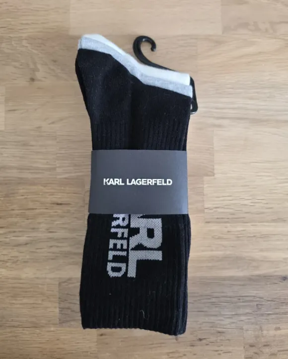 Karl Lagerfeld - Designer Sportsocken 3er Pack schwraz grau weiß