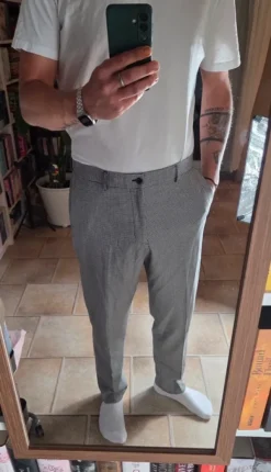 Karrierte Stoffhose regular Fit Gr. 52