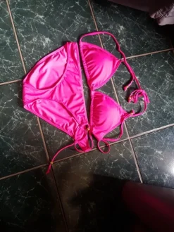 Knallpinker Bindebikini / neuwertig